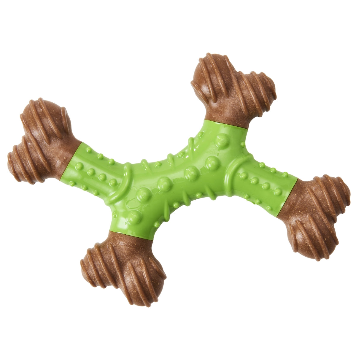 Ethical SPOT Bam-Bones X-Bone Apple Flavored Bamboo and Rubber Dental Chew Dog Toy Medium - 6 Inch