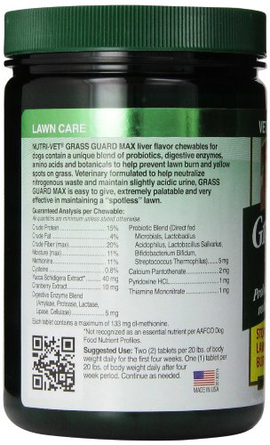 Nutri-Vet Grass Guard Max Lawn Burn Urine Prevention Probiotic Chewable Dog Supplements - 360 Count