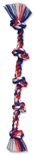 Mammoth Pet Products 5-Knotted Cotton Rope and Tug Dog Toy - Multi-Color Jumbo - 72 Inch