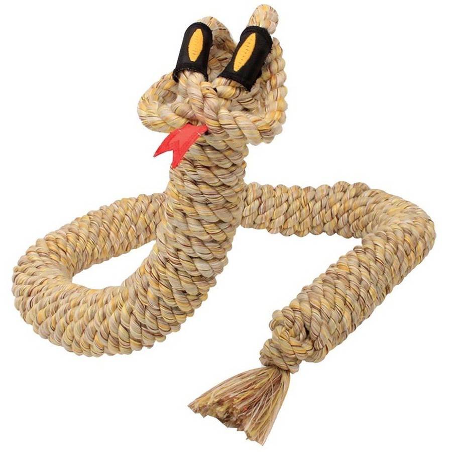 Mammoth Pet Products Flossy Snakebiter Rope and Tug Dog Toy - Multi-Color Small - 26 Inch