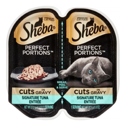 Sheba Perfect Portions Cuts in Gravy Signature Tuna Twin Pack Wet Cat Food Trays - 2.6 Oz - Case of 24 Default Title