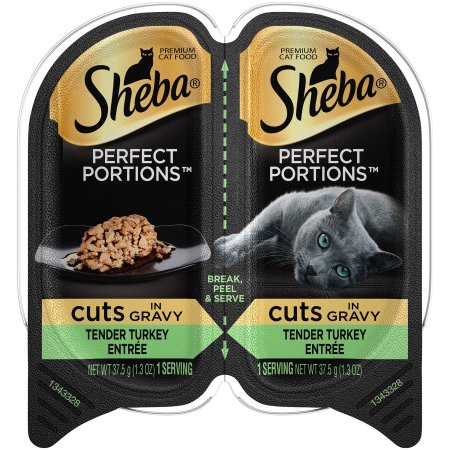 Sheba Perfect Portions Cuts in Gravy Turkey Wet Cat Food Trays - 2.6 Oz - Case of 24 Default Title
