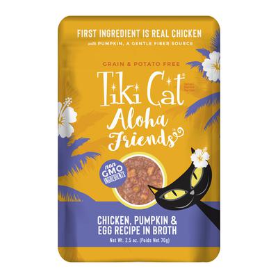 Tiki Cat Aloha Friends Grain-Free Chicken Pumpkin and Egg in Broth Wet Cat Food Pouch - 2.5 Oz - Case of 12 Default Title