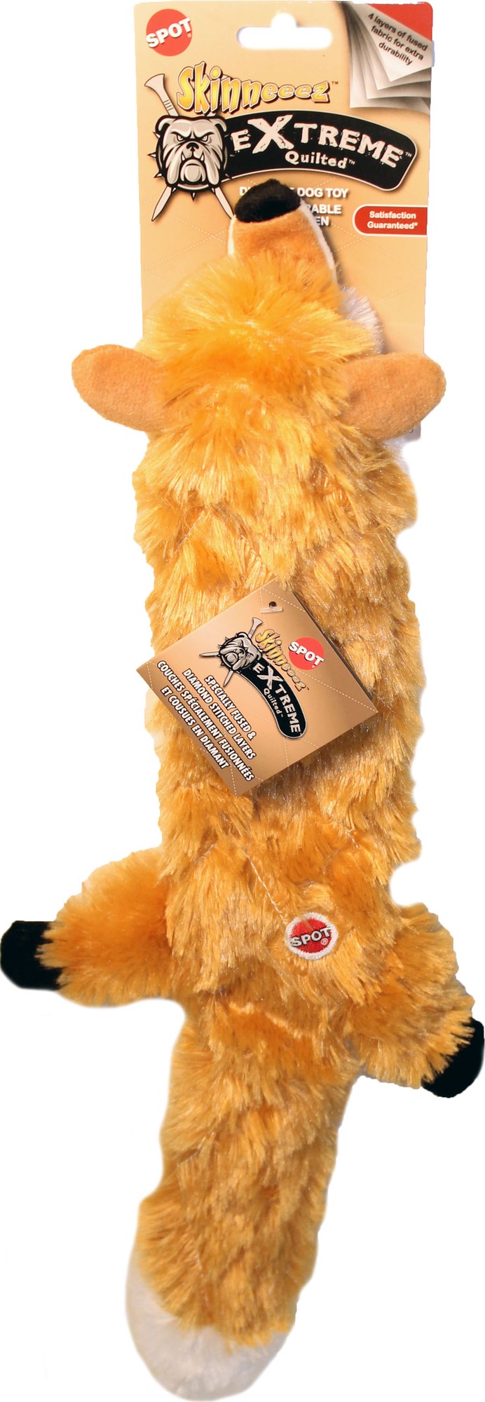 Ethical SPOT Skinneeez Extreme Stuffing-Free Quilted Fox Squeak and Soft Dog Toy Large - 23 Inch