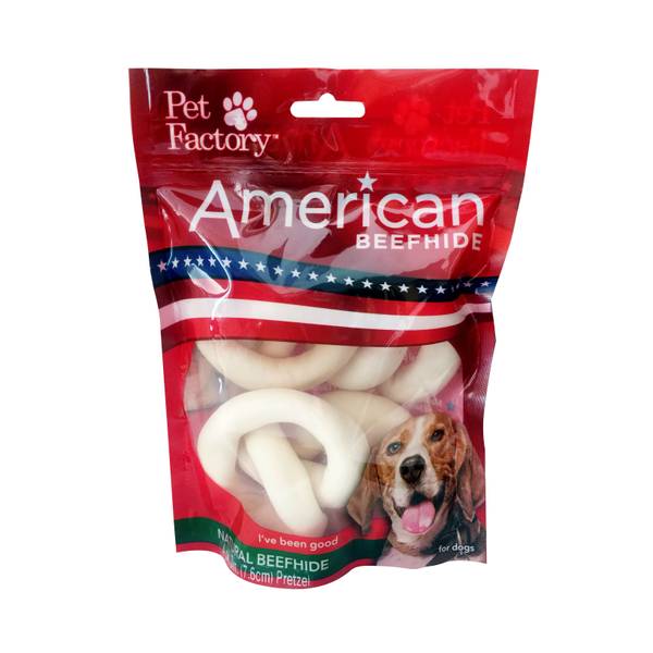 Pet Factory American Beefhide Pretzels Natural Dog Chews - 3-3.5 Inch - 3 Pack Default Title