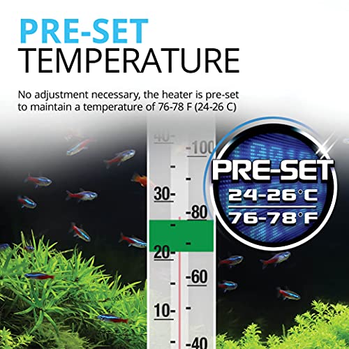 Fluval P-Series P50 Pre-Set Submersible Aquarium Heater - 50 Watt - Up to 15 Gallons