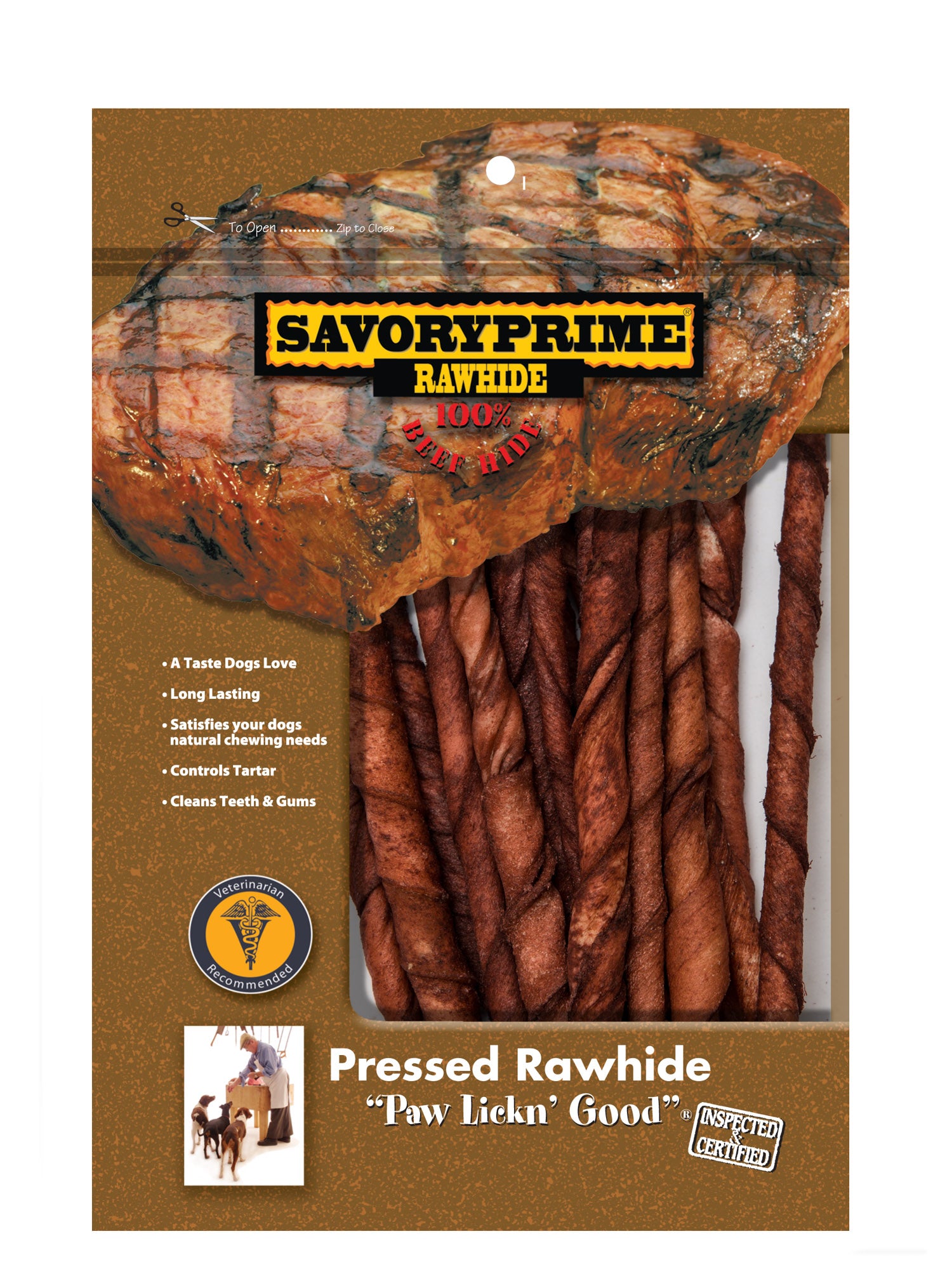 Savory Prime American Hide Beef-Hide Twist Sticks Natural Dog Chews - 5 Inch - 20 Pack Default Title
