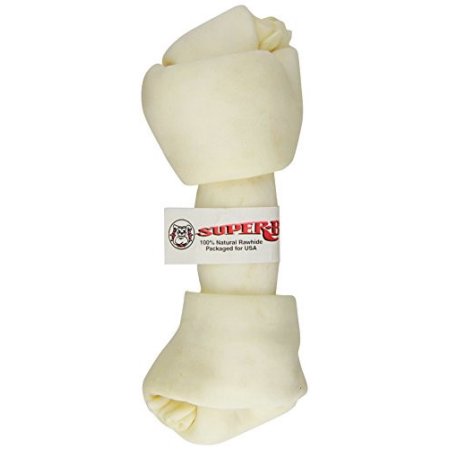 Lennox Super Bone Rawhide Knotted Bone Natural Dog Chews - White 8-9 Inch