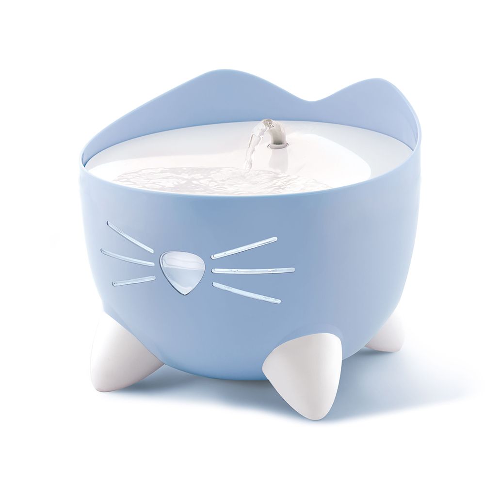 Catit PIXI Ergonomic Cat Water Drinking Fountain with Water Indicator - 2.5 Ltr Light Blue