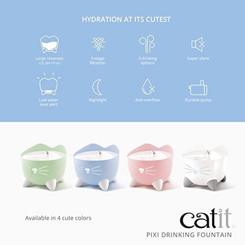 Catit PIXI Ergonomic Cat Water Drinking Fountain with Water Indicator - 2.5 Ltr