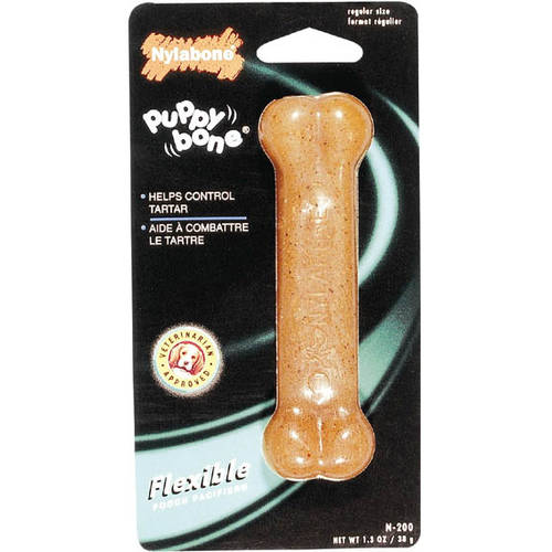 Nylabone Classic Bone Puppy-Chew Chicken Flavored Teething Puppy Nylon Dog Toy - Small/Regular