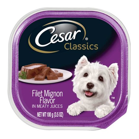 Cesar Classic Loaf in Sauce Filet Mignon Steak in Gravy Small-Breed Wet Dog Food Trays - 3.5 Oz - Case of 24 Default Title