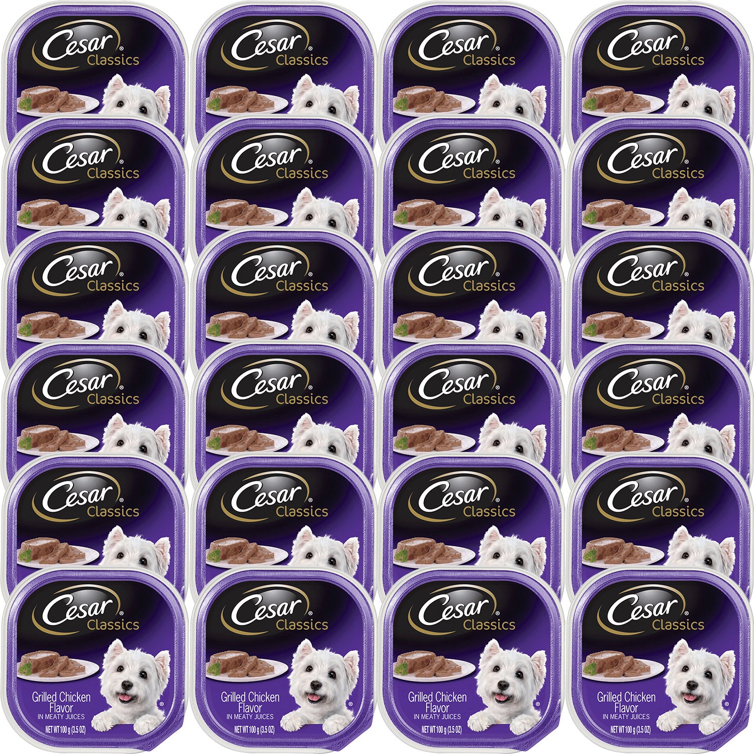 Cesar Classic Loaf in Sauce Grilled Chicken in Gravy Small-Breed Wet Dog Food Trays - 3.5 Oz - Case of 24 Default Title