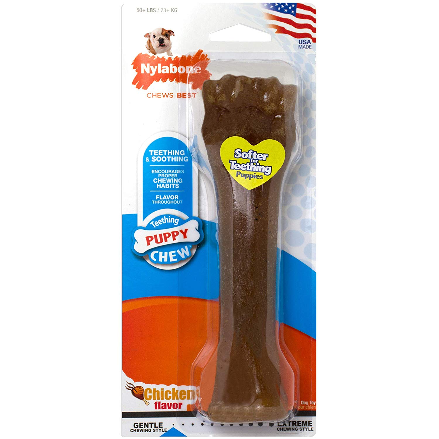 Nylabone Knuckle-Bone Puppy-Chew Chicken Flavored Puppy Teething Nylon Dog Toy - Extra Large/Souper