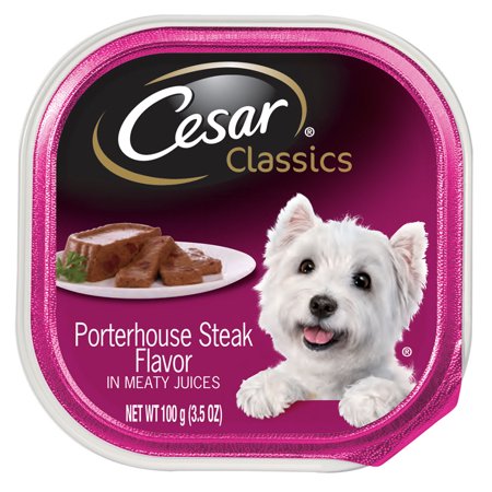 Cesar Classic Loaf in Sauce Porterhouse Steak in Gravy Small-Breed Wet Dog Food Trays - 3.5 Oz - Case of 24 Default Title