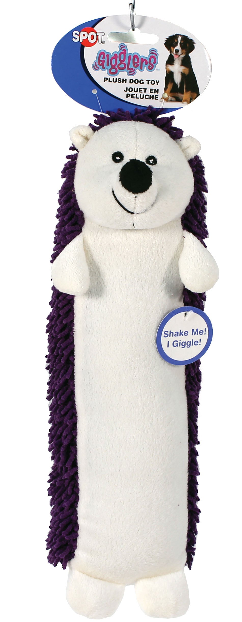 Ethical SPOT Giggler Pals Shake and Giggle Hedgehog Plush Dog Toy Large - 12 Inch