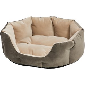 Midwest Homes Quite Time Deluxe Rounded Tulip Fur Dog Bed - Gray Large