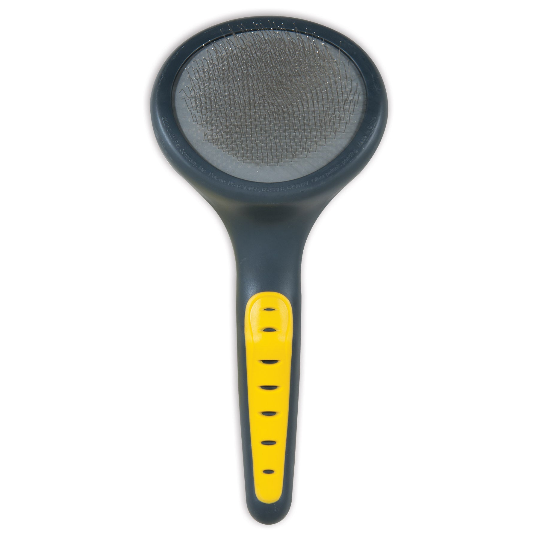 JW Pet GripSoft Grooming Soft Slicker Pin Brush for Sensitive Skin - Gray/Yellow Default Title