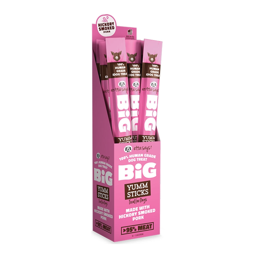 Etta Says Grain-Free High-Protein Human-Grade Big Pork Yumm Sticks Natural Dog Chews - 24 Count