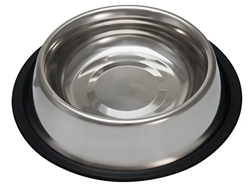 Loving Pets Anti-Skid Standard Stainless Steel Cat and Dog Dish Bowl 96 Ounce