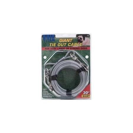 Coastal Heavy Duty Tie Out Cable Leash Gray 30 Ft - Up To 150 Lbs