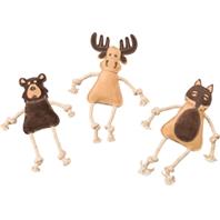 Ethical SPOT Dura-Fused Natural Leather and Rope Forest Animal Squeak Chew Dog Toy - 14 Inch