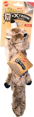 Ethical SPOT Skinneeez Extreme Stuffing-Free Quilted Raccoon Squeak and Soft Dog Toy Small - 14 Inch