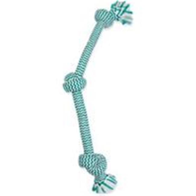 Mammoth Pet Products 3-Knotted Extra Fresh Dental Floss Mint Scent Rope Tug Dog Toy Large - 25 Inch