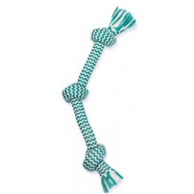 Mammoth Pet Products 3-Knotted Extra Fresh Dental Floss Mint Scent Rope Tug Dog Toy Small - 15 Inch