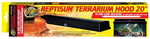 Zoo Med Laboratories ReptiSun T8 Light Holding Reptile Terrarium Hood with Reflector without Bulb - 20" Inches  