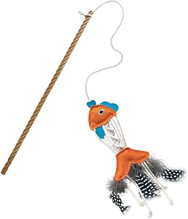 Kong Naturals Cat Teaser Wand and Fish Catnip Cat Toy