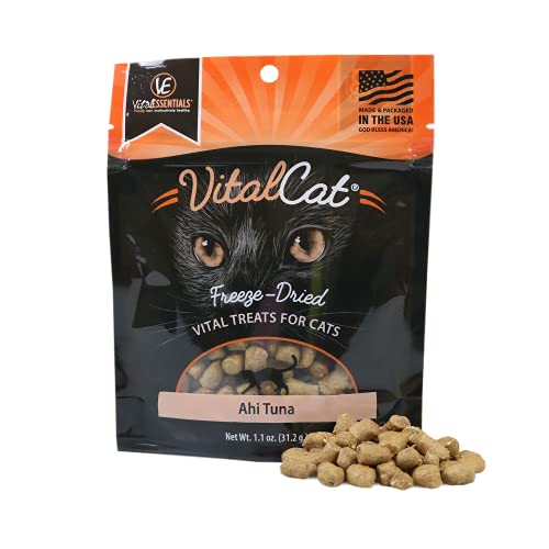 Vital Essential's Grain-Free Ahi Tuna Bites Freeze-Dried Crunchy Cat Treats - 1.1 Oz  
