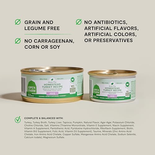 Open Farm Grain-Free Homestead Turkey Pate Recipe Canned Cat Food