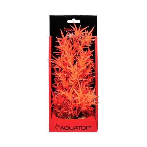 Aquatop Vibrant Cannabis Plant Aquarium Décor Red 10 Inch