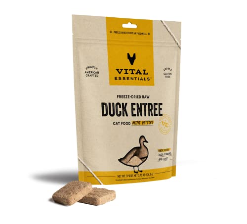 Vital Essential's Grain-Free Duck Entrée Mini Patties Freeze-Dried Cat Food - 8 Oz  