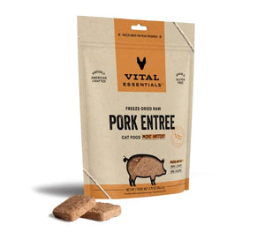 Vital Essential's Grain-Free Pork Mini Patties Freeze-Dried Cat Food - 3.75 Oz