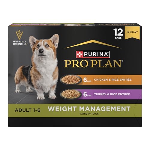 Purina Pro Plan Specialized Weight Management Chicken Turkey with Rice Adult Canned Dog Food - Variety Pack - 13 Oz - Case of 12 Default Title