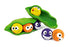 Multipet Three Peas in a Pod Squeaker Balls and Latex Dog Toy - 7.5" Inches  
