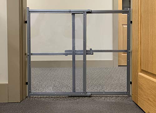Marshall Better View Adjustable Free-Standing Alloy Steel Pet Barrier Gate for Small Animals - Gray - W:24 X H:24 Inches
