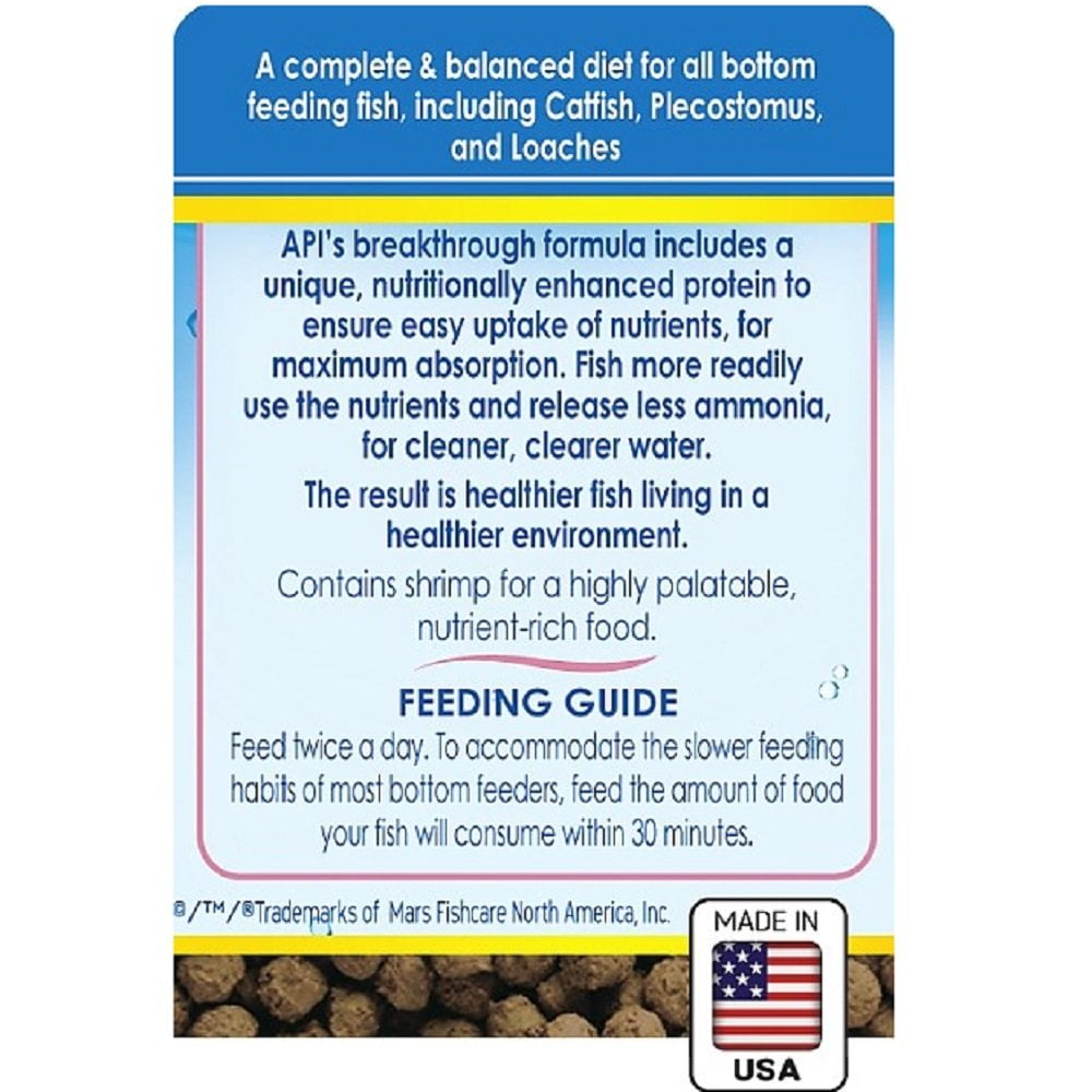 API Bottom Feeder Freeze-Dried Shrimp Pellets Fish Food with Squid