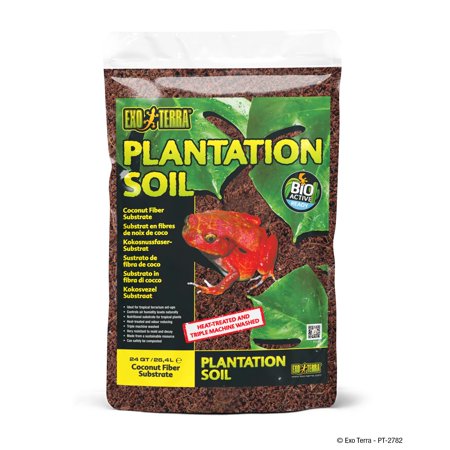 Exo Terra Plantation Soil Coconut Fiber Reptie and Amphibian Terrarium Substrate Loose 24 Quarts
