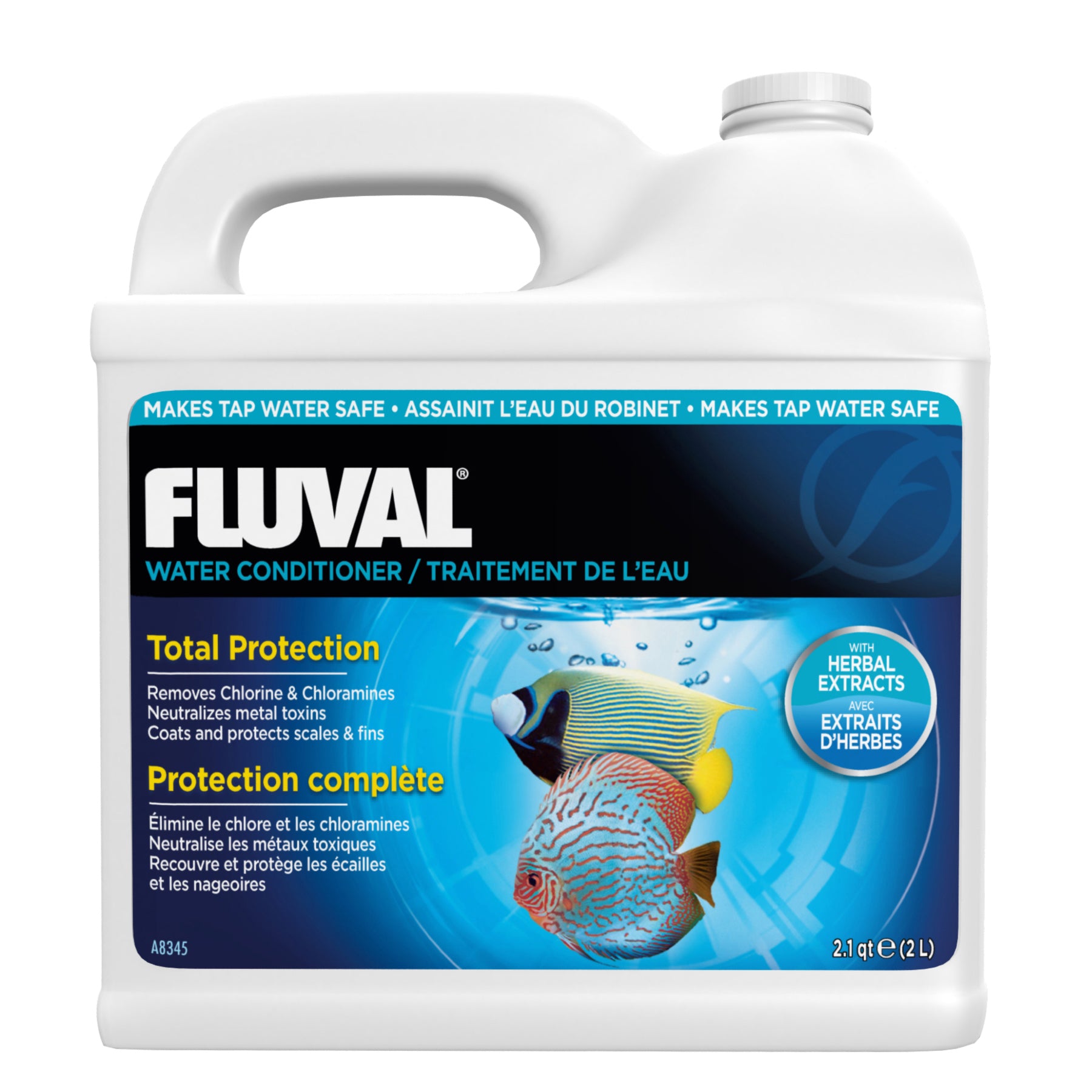 Fluval AquaPlus Freshwater and Saltwater Aquarium Water Conditioner Treatment 2.1 Quarts
