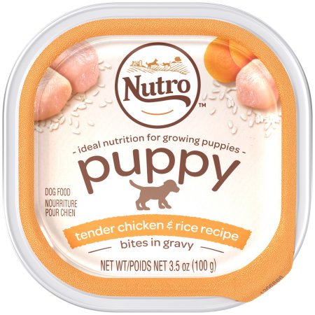 Nutro Grain-Free Bites in Gravy Chicken Sweet Potato and Peas Puppy Recipe Wet Dog Food Trays - 3.5 Oz - Case of 24 Default Title