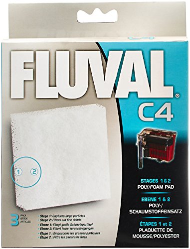 Fluval Poly Foam Pad Replacement Filter Media for C4 Aquarium Power Filter - 3 Pack Default Title