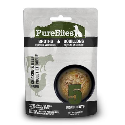 Purebites Limited Ingredient Pure Chicken and Beef Broth Wet Cat Food Topper and Treat Pouch - 2 Oz - Case of 18 Default Title
