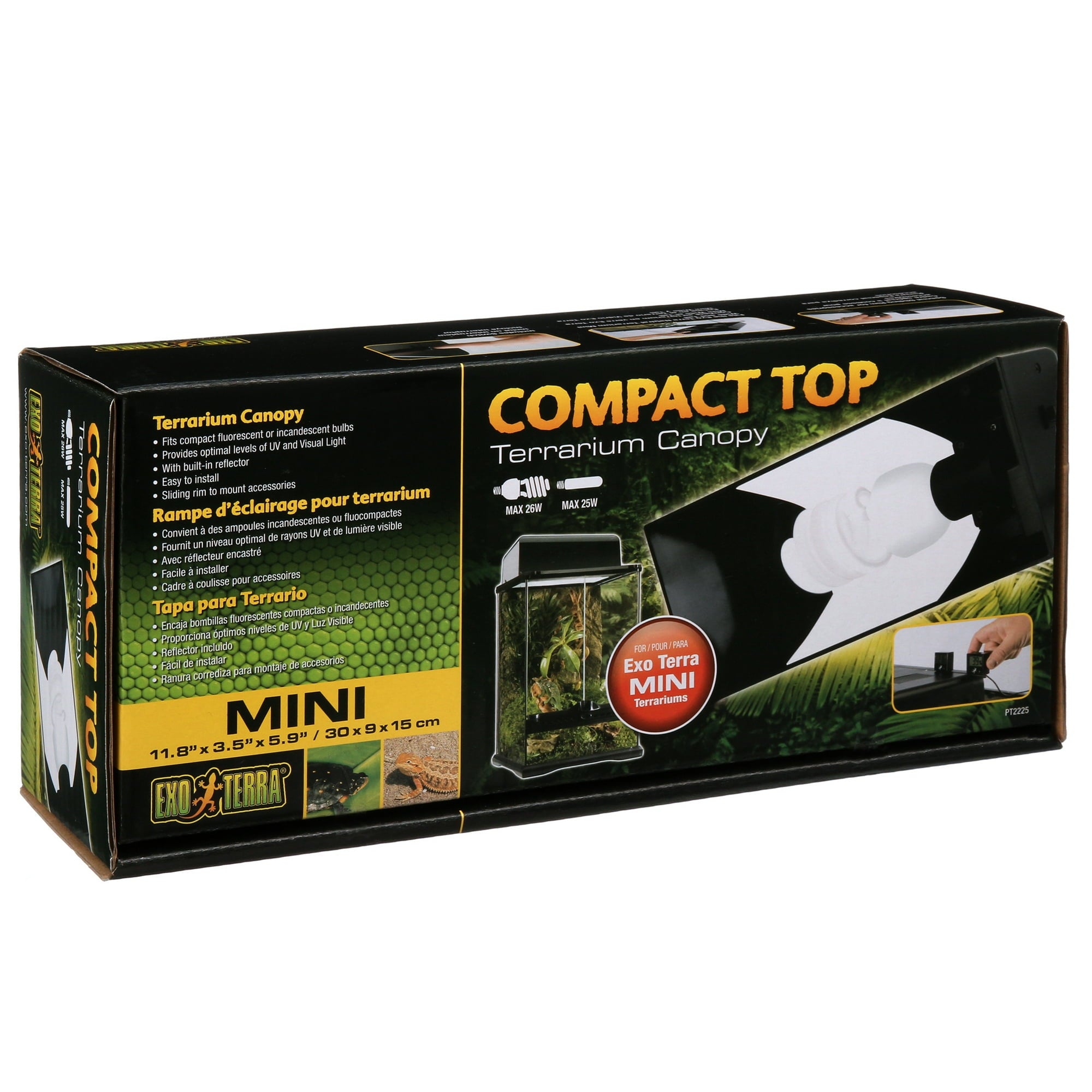 Exo Terra Compact Top Terrarium Plastic Canopy Incandescent Light Fixture