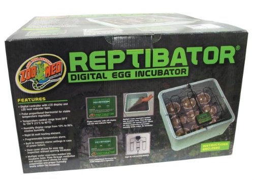 Zoo Med Laboratories ReptiBater Digital Egg Incubator - 55 Watt - L:18" X W:18" X H:9.5" Inches  