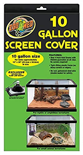 Zoo Med Laboratories Animal Habitat Screen Cover with Clamp Lamp - 10 Gallon
