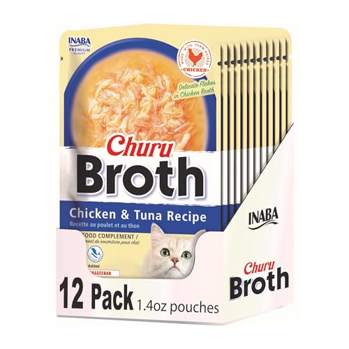 Inaba Churu Broth Chicken and Tuna Recipe Wet Cat Food or Topper Pouch - 1.4 Oz - 12 Pack Default Title