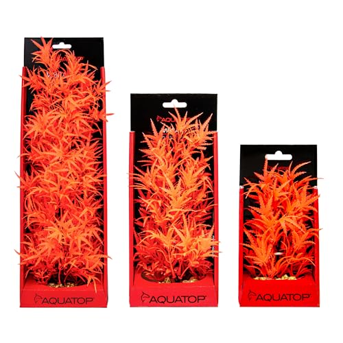 Aquatop Vibrant Cannabis Plant Aquarium Décor Red 16 Inch